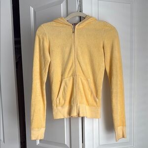 Vintage Juicy Couture Butter Yellow Terrycloth Zip Up Hoodie